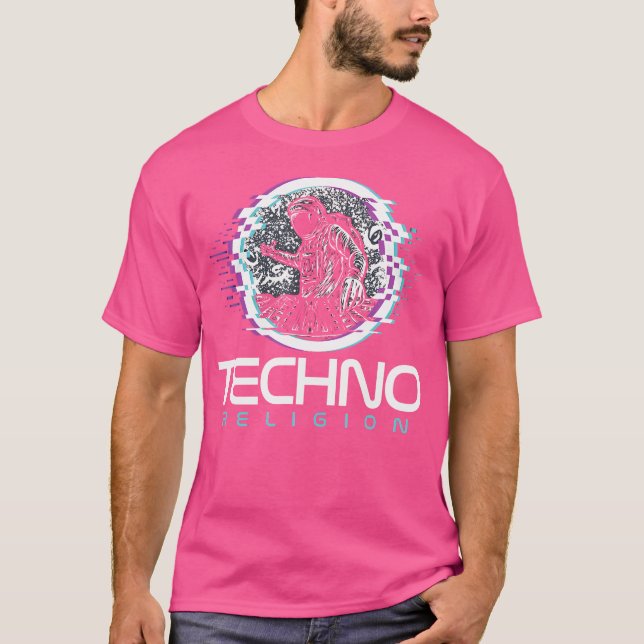 Techno Religion Edm Music Electronic Dance T Shirt (Framsida)