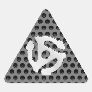 Techno Retro Vintage Chrome 45-mellanrumsskrivare Triangelformat Klistermärke