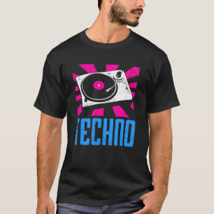 Techno skivspelare rytm vinyl ljud klubbkultur t shirt