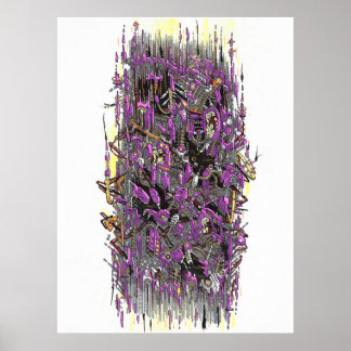 Techno storm bläck poster