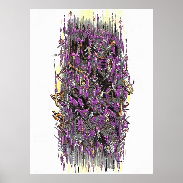 Techno storm bläck poster (Framsidan)