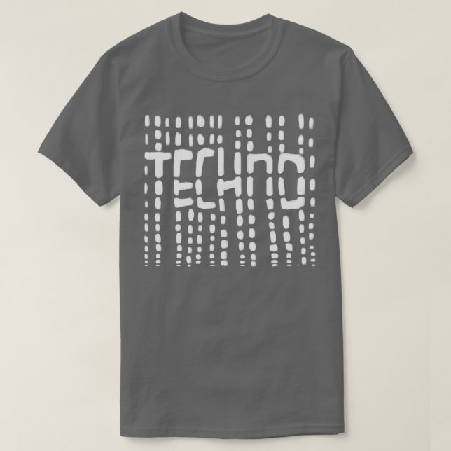 Techno Techno Techno for raver dj T Shirt (Design framsida)
