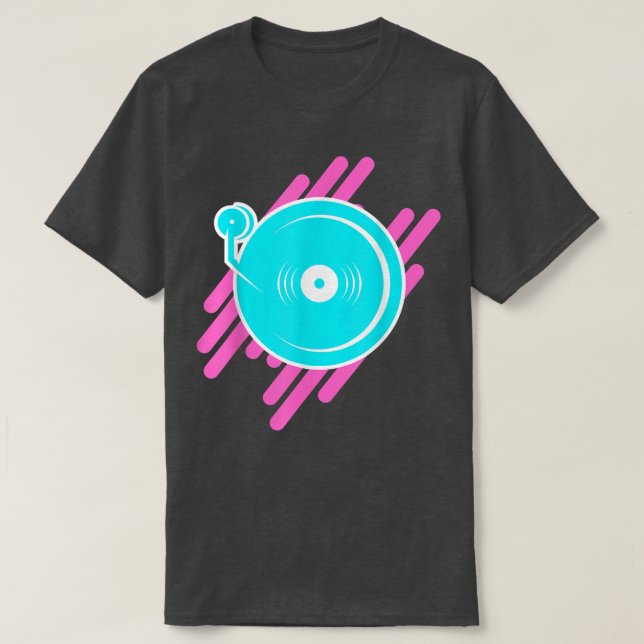 Techno Turntable EDM Music Festival Rave Dubstep T Shirt (Design framsida)