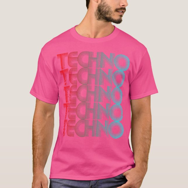 Techno Vaporwave Techno House Musik Edm Älskare Dj T Shirt (Framsida)
