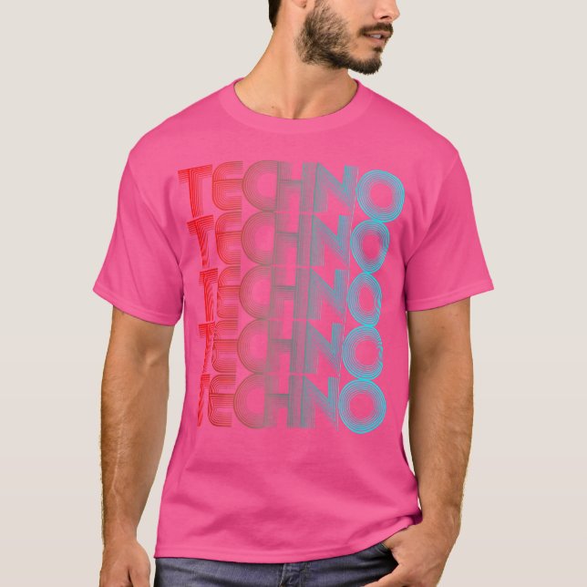 Techno Vaporwave Techno House-musik Edm-älskare Dj T Shirt (Framsida)