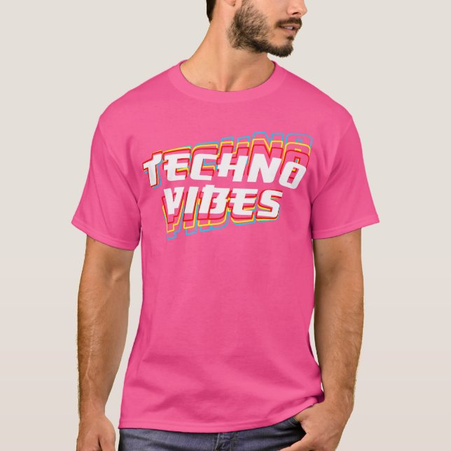 Techno Vibes Raver Dj Party Festival Edm T Shirt (Framsida)