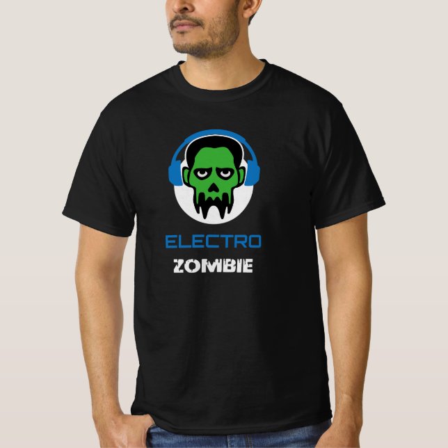 Techno Zombie DJ Rave Electro T Shirt (Framsida)