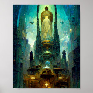 Technocrat Altar 3 Science fiction Art Poster