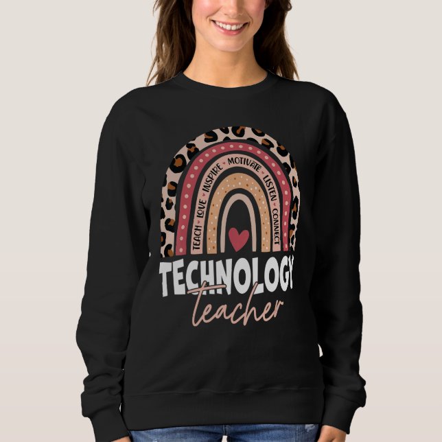 Technology Teacher 100th Day Of School Funny Teach T Shirt (Framsida)