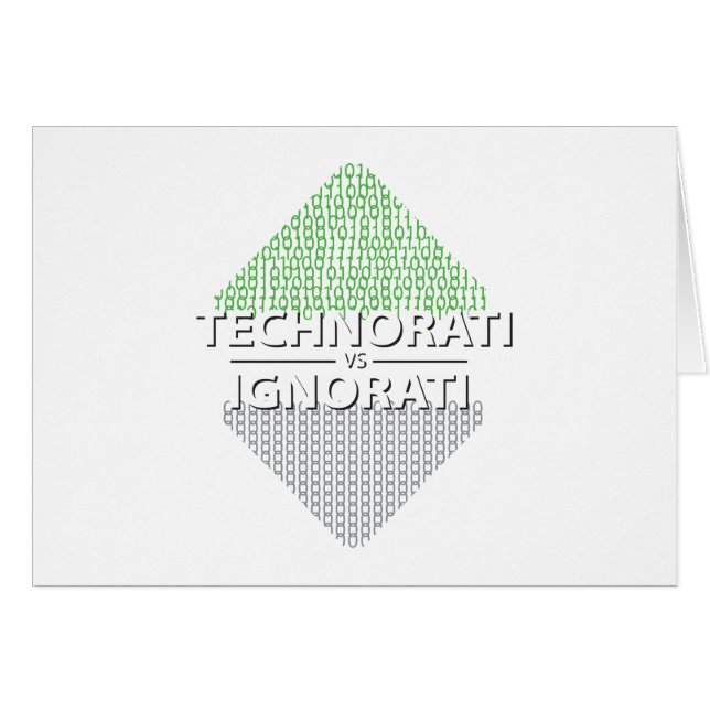 Technorati vs Ignorati Binary Card Hälsningskort (Framsidan Horizontal)