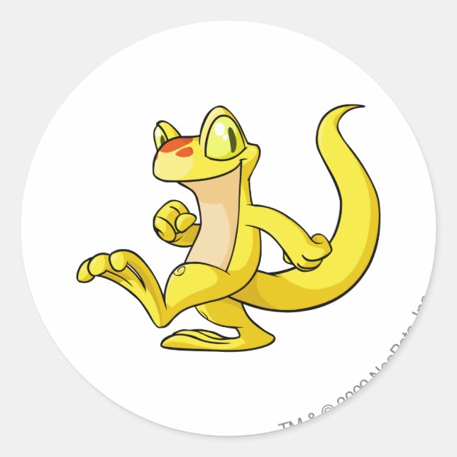 Techo Gult Runt Klistermärke (Framsida)