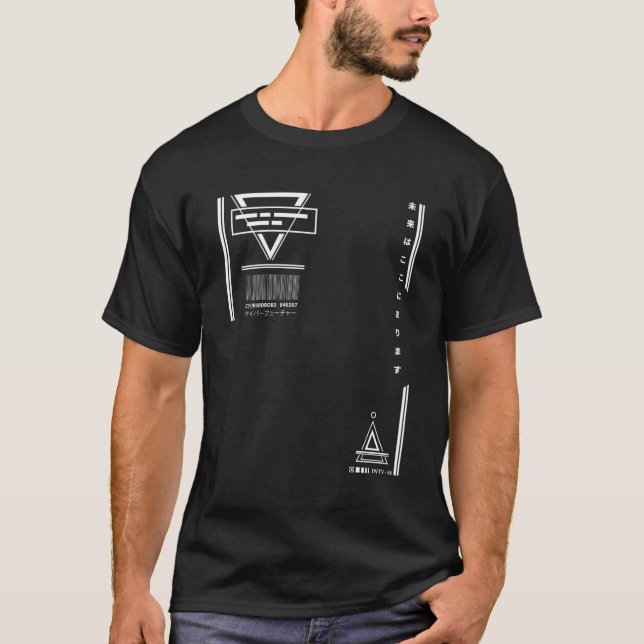 Techwear Goth Ninja Cyber Age T Shirt (Framsida)