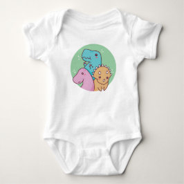 Teckad dinosaurduo i pastellfärger t shirt