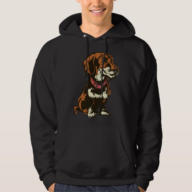 Teckel Dachshund Motif Hoodie (Framsida)