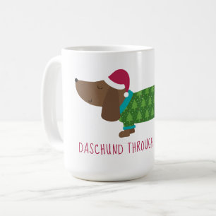 Teckel Genom Snö Tecknad Film Kaffemugg