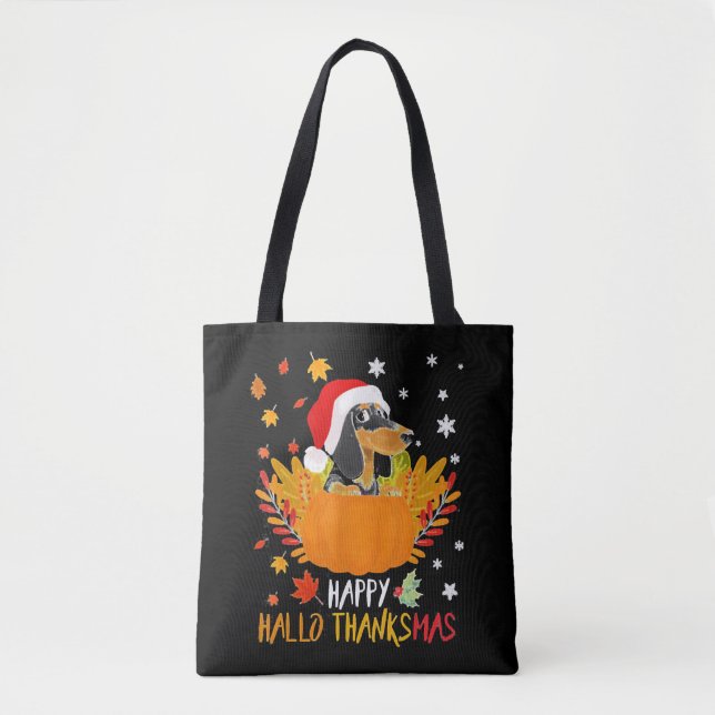 Teckel Halloween Thanksgiving Halloween Tygkasse (Framsida)