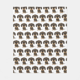 Teckel i Wirehund Dachshund Hundar Mönster Fleecefilt