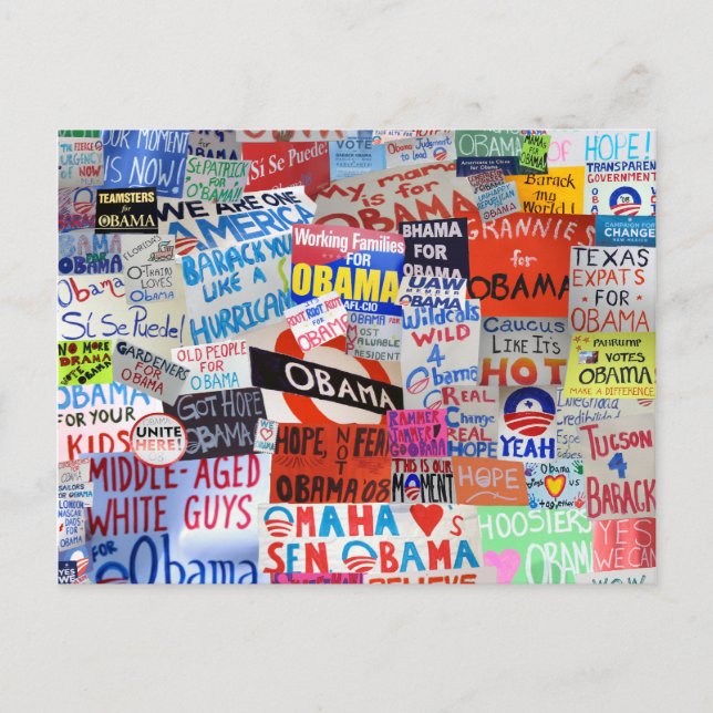 Tecken av den hoppObama vykortet Vykort (Framsida)