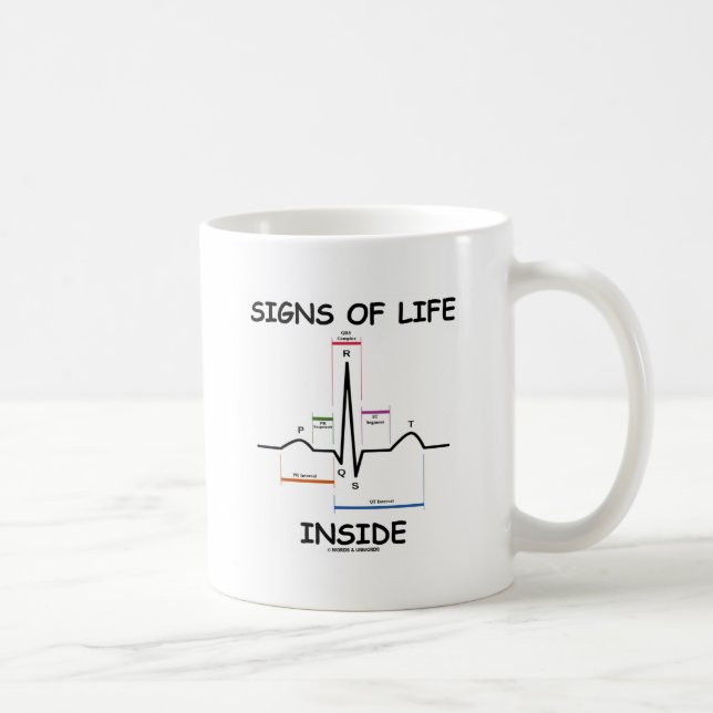 Tecken av livinsida (ECG-/EKGhjärtslaget) Kaffemugg (Höger)