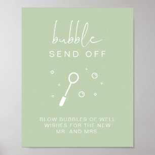 Tecken för att skicka av Bröllop på Bubble-paket f Poster