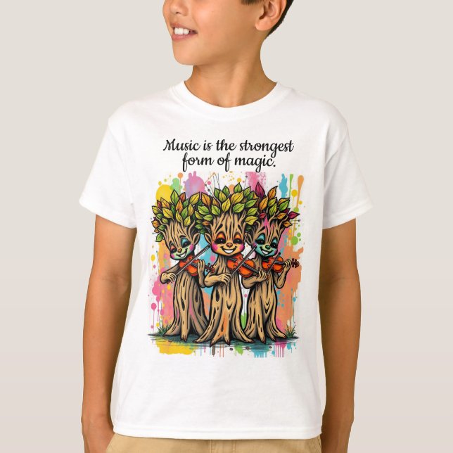 Tecken för Cute Musical Träd T Shirt (Framsida)