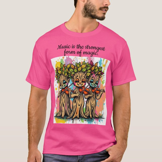 Tecken för Cute Musical Träd T Shirt (Framsida)