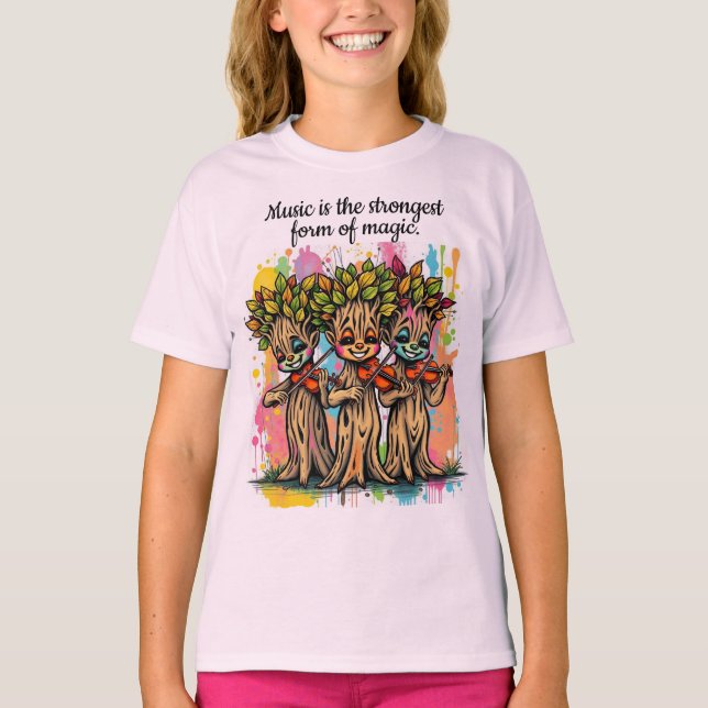 Tecken för Cute Musical Träd T Shirt (Framsida)