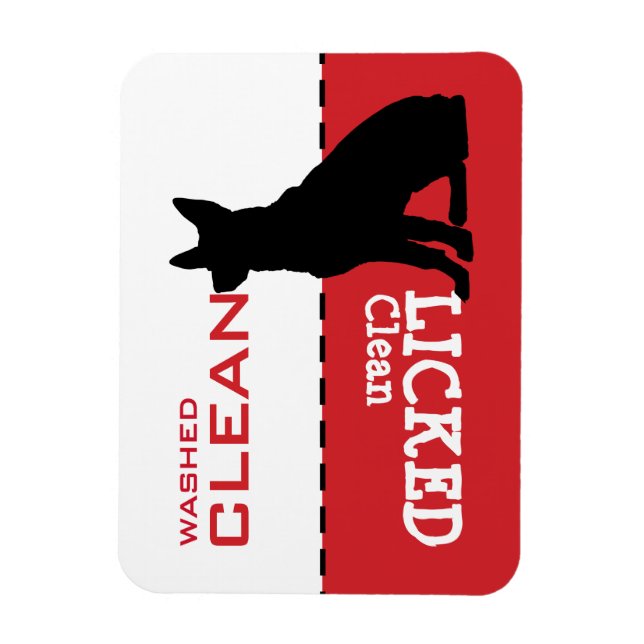 Tecken för diskmaskin med Tysk Schäferhund Magnet (Vertikal)