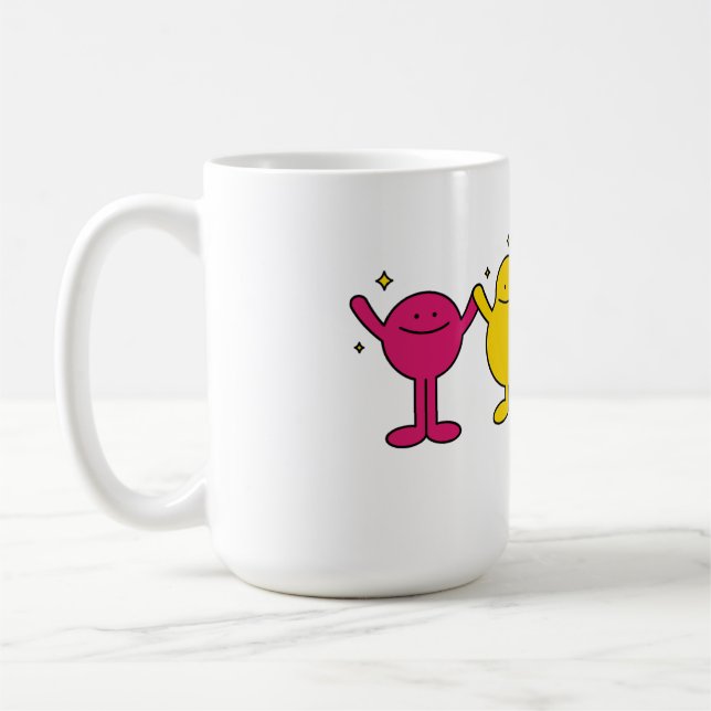 Tecken för enhetlighet i lycklig kaffemugg (Vänster)