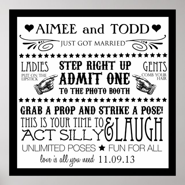 Tecken för fotobås poster (Framsidan)