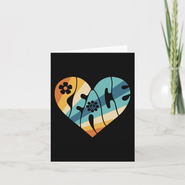 TECKEN FÖR FRED KÄRLEK 60-TALET 70-TALET Groovy Hi Kort (Framsida)