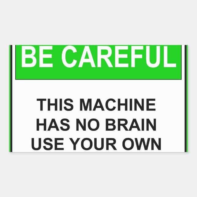 Tecken för funktionsvarning rektangulärt klistermärke (Framsida)