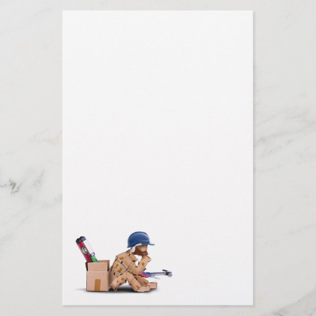 Tecken för handyman av ruttecken som placerats i e flygblad (Framsidan)