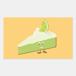 Tecken för limefruktpajskiva rektangulärt klistermärke