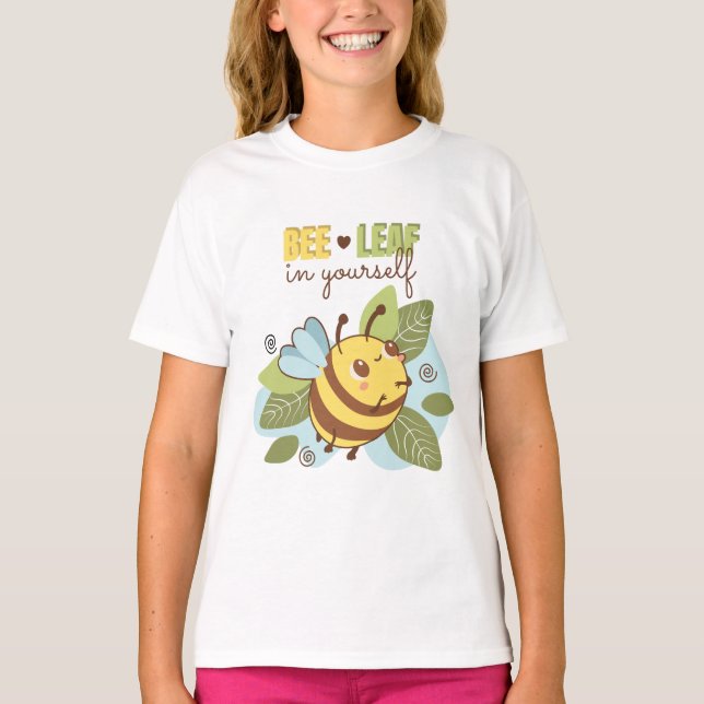 Tecken för Löv Cute Motivation T Shirt (Framsida)