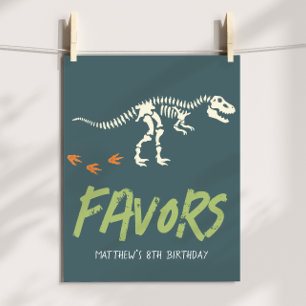 Tecken för pojkars födelsedagsfest med coola dinos poster