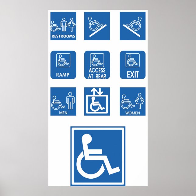Tecken för rullstolstillgänglighet poster (Framsidan)