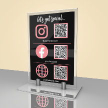 Tecken för sociala medier | QR-kod Affärsbordskort