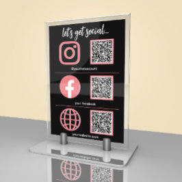 Tecken för sociala medier | QR-kod Affärsbordskort Bordsnummer