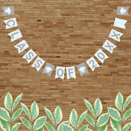 Tecken för studenten vita opal Party-tecken år Vimplar