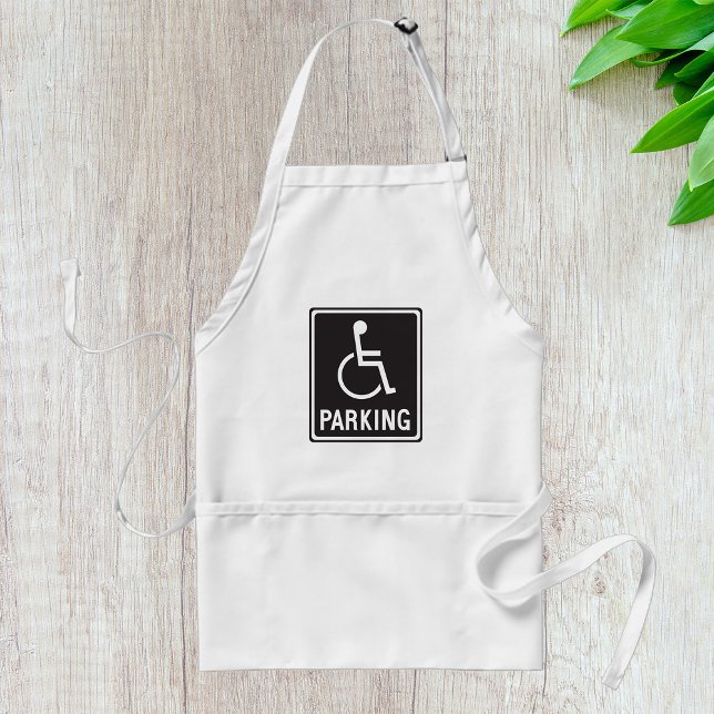 Tecken för tillgänglig parkering rullstolssymbol förkläde (Skapare uppladdad)