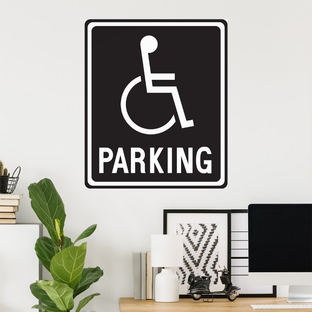 Tecken för tillgänglig parkering rullstolssymbol poster (Skapare uppladdad)