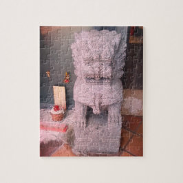 Tecken framför butiken pussel