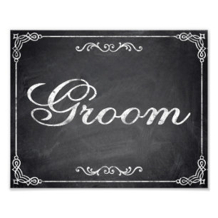 Tecken från bröllop - ritbord - Groom - Fototryck