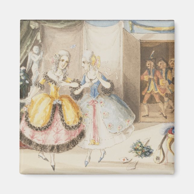 Tecken från "Cosi fläkt tutte" av Mozart, 1840 Magnet (Framsidan)