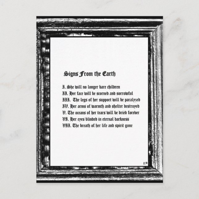 Tecken från jorden vykort (Framsida)