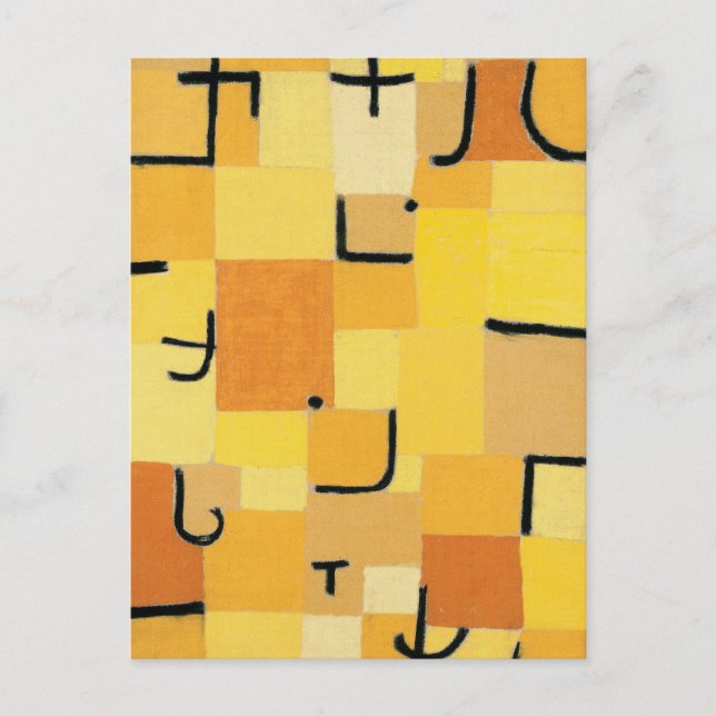 Tecken i Gultens Abstrakt Paul Klee Vykort (Framsida)