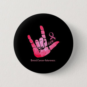 Tecken Kärlek Bröstcancer Medvetenhet Rosa Band Kr Knapp
