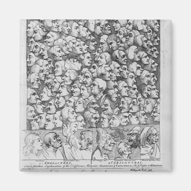 Tecken och Caricatures Magnet (Framsidan)