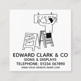 Tecken och Visningar Fyrkantigt Visitkort